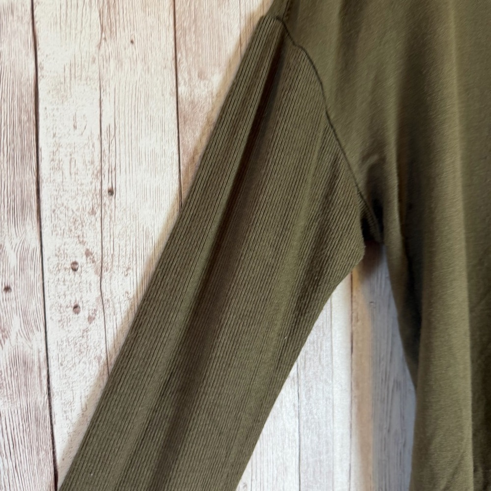 Free People Moonshine Army Green Raw-Hem Dolman Tunic Small - Picture 4 of 9